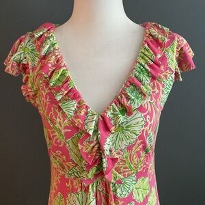 NWOT Lilly Pulitzer tropical flowers silk sun dress